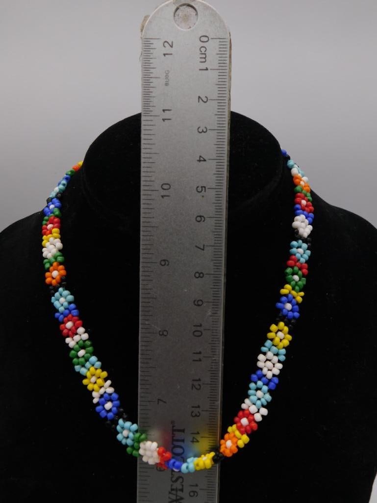 Seed Bead Flower Necklace - 2