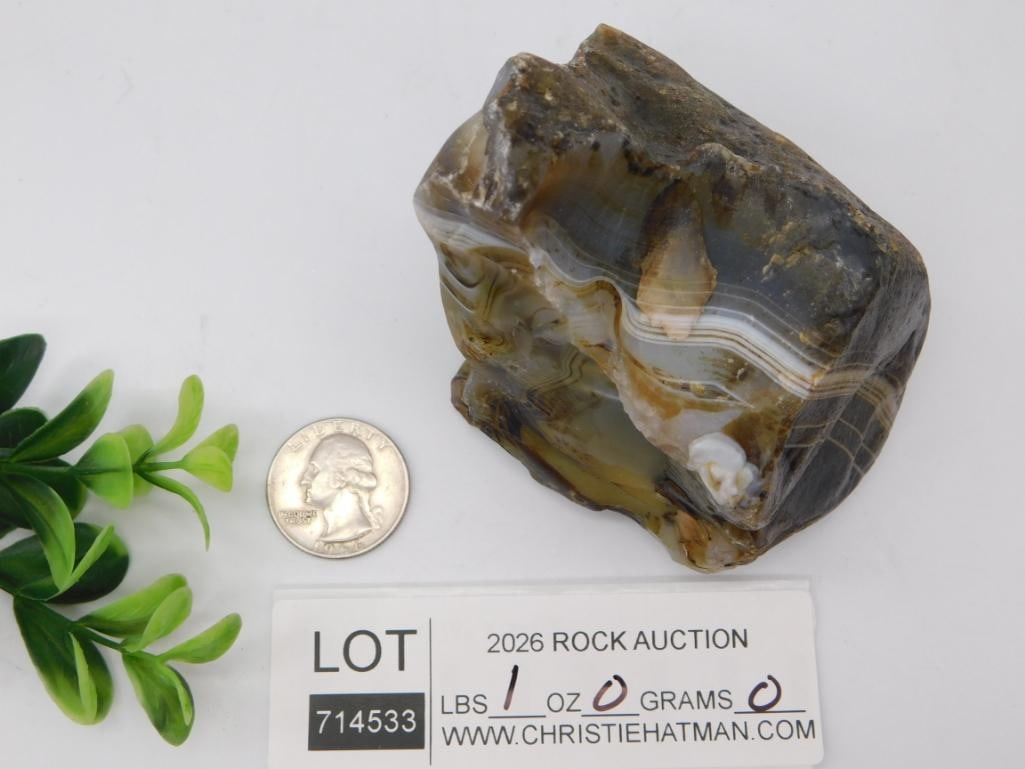 Banded Agate Rough Specimen - 2