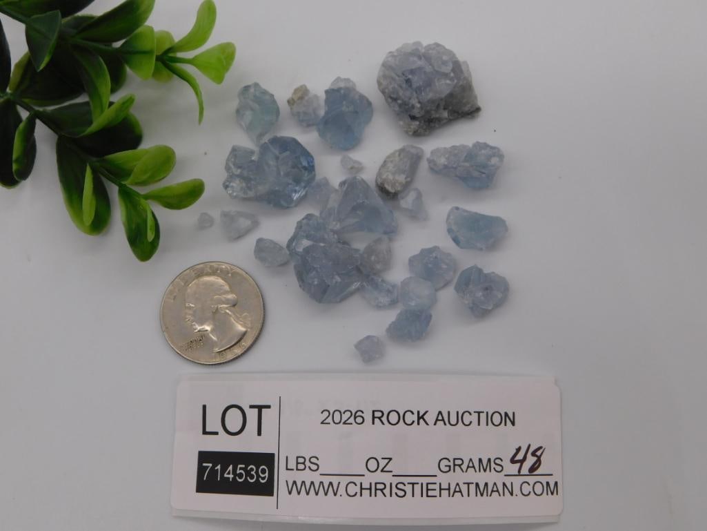 Celestite Crystal Cluster Lot - 2