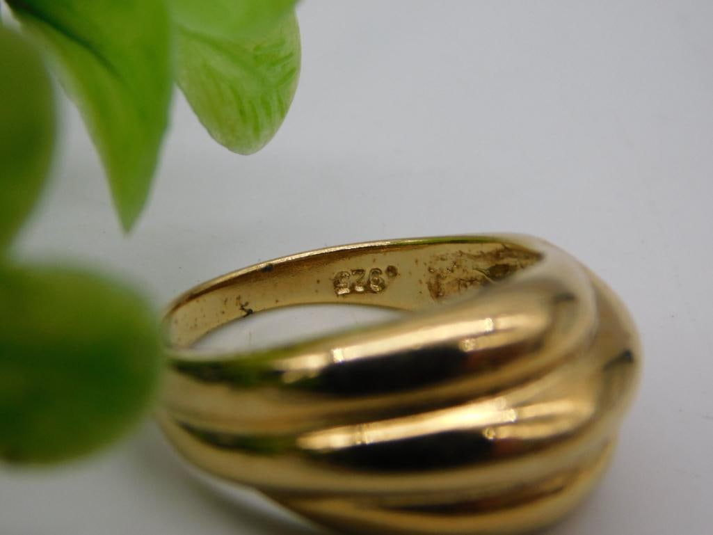 Sterling Silver Ribbed Dome Ring, Size 7 - 2