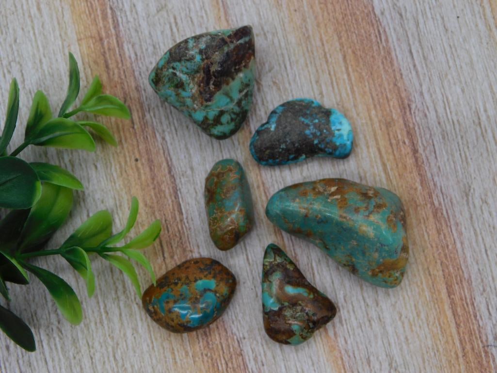 Natural Turquoise Nugget Lot, Rough Blue-Green Stone Specimens