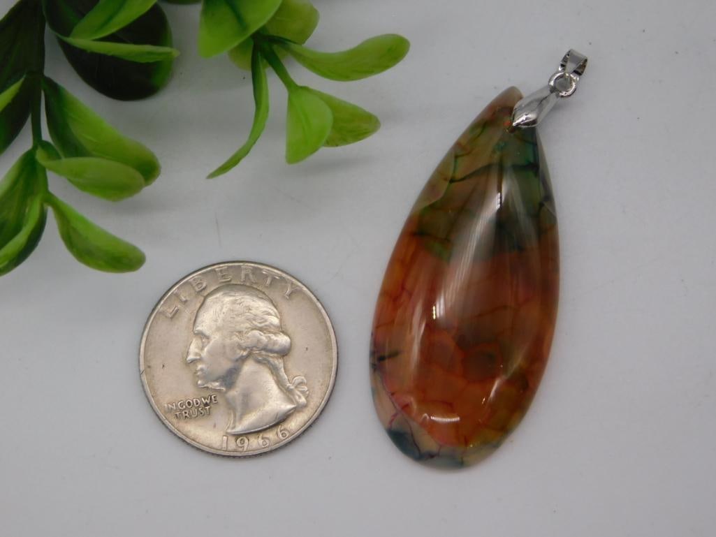 Dragon Vein Agate Pendant - 2