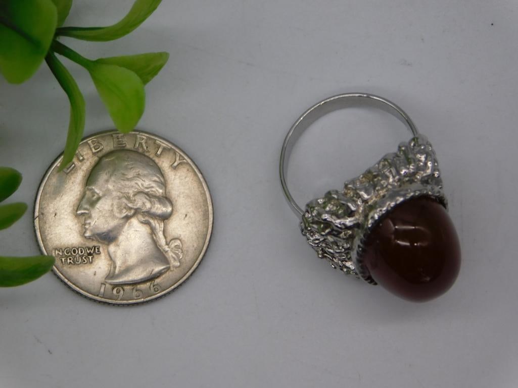 Carnelian Cabochon Statement Ring - 2
