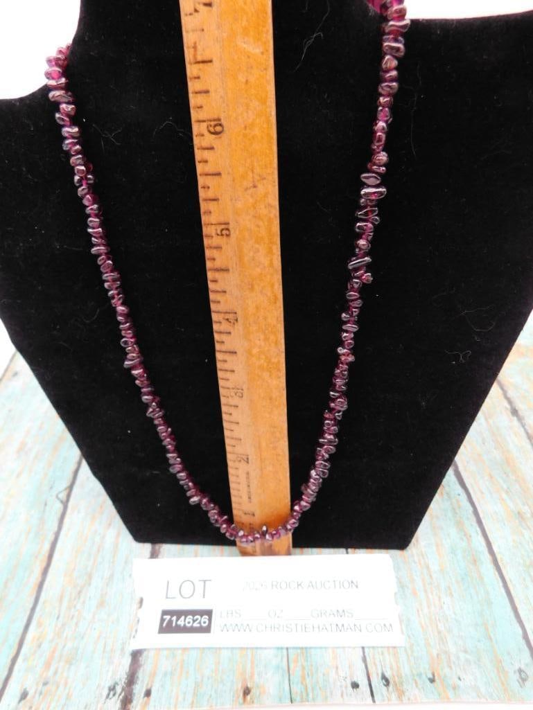Garnet Chip Bead Necklace - 2