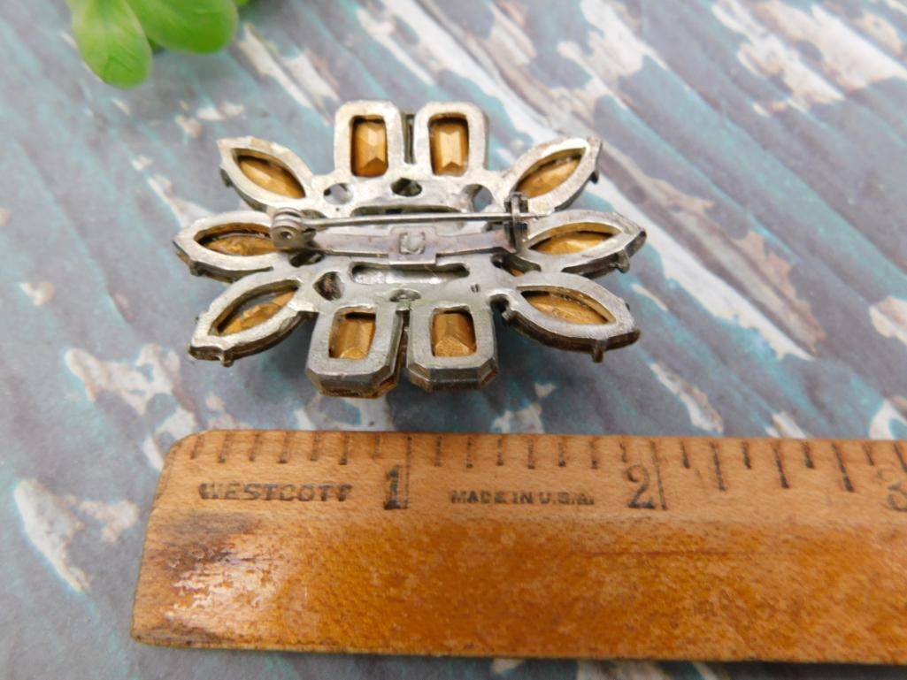 Vintage Rhinestone Brooch - 2