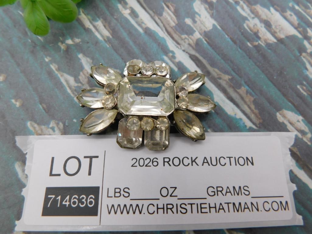Vintage Rhinestone Brooch - 3