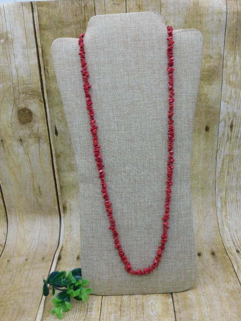 RED CORAL NECKLACE ROCK STONE LAPIDARY SPECIMEN: RED CORAL NECKLACE ROCK STONE LAPIDARY SPECIMEN