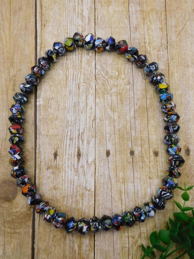 BLACK CANDY GLASS BEADS ROCK STONE LAPIDARY SPECIMEN: BLACK CANDY GLASS BEADS ROCK STONE LAPIDARY SPECIMEN