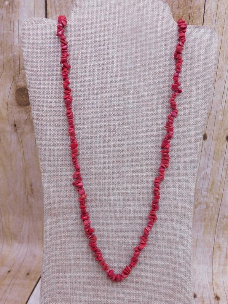 RED CORAL NECKLACE ROCK STONE LAPIDARY SPECIMEN: RED CORAL NECKLACE ROCK STONE LAPIDARY SPECIMEN