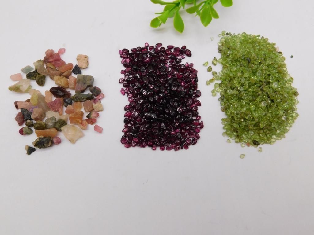 TOURMALINE GARNET AND PERIDOT GEMSTONES ROCK STONE LAPIDARY SPECIMEN: TOURMALINE GARNET AND PERIDOT GEMSTONES ROCK STONE LAPIDARY SPECIMEN