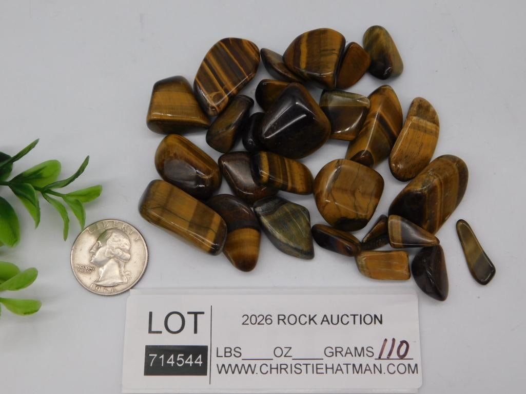 Tiger's Eye Tumbled Stone Lot - 2