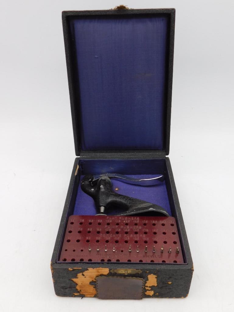 SEITZ STAKING KIT WITH STAKING TOOL, PUNCHES, ASSORTED TOOLS VINTAGE ANTIQUE HOROLOGY WATCHMAKING (1 of 6)