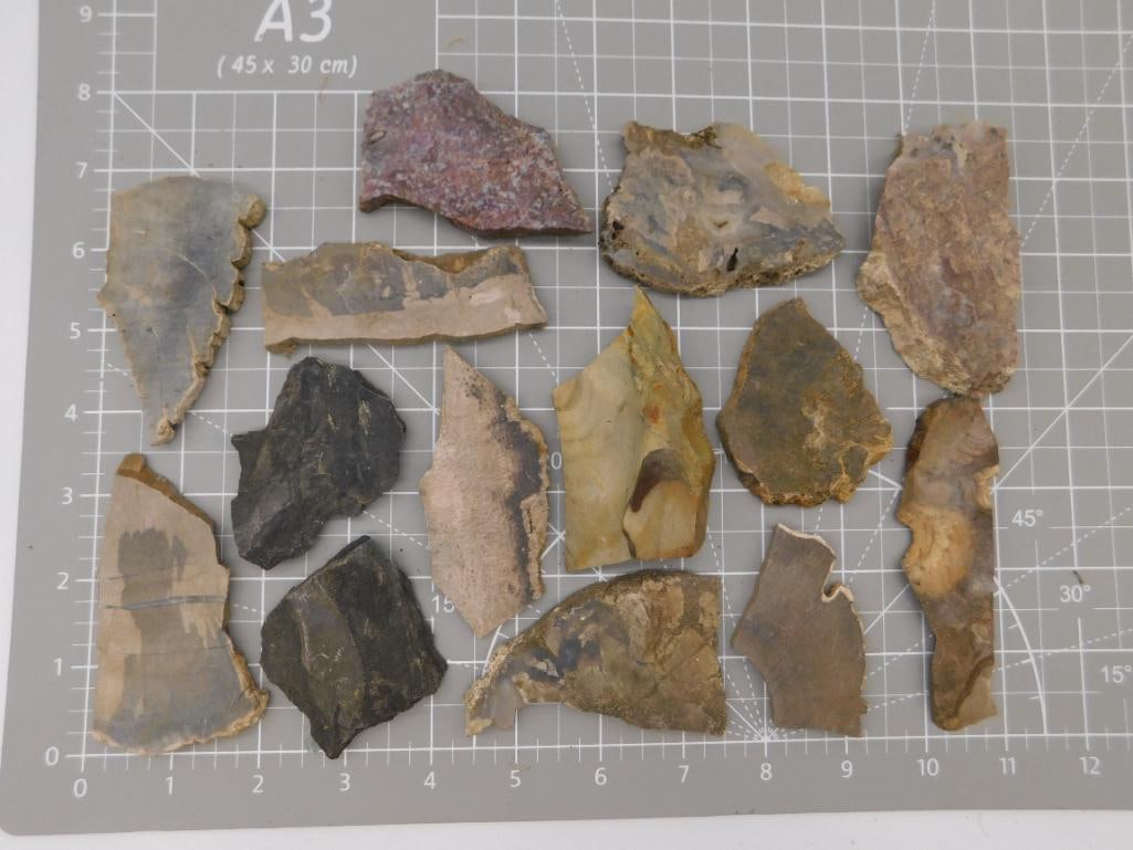 Rock Auction Lithic Flakes and Stone Tool Blanks Lot (1 of 6)
