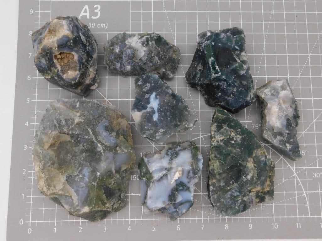 Rock Moss Agate Rough Specimen Lot - 3