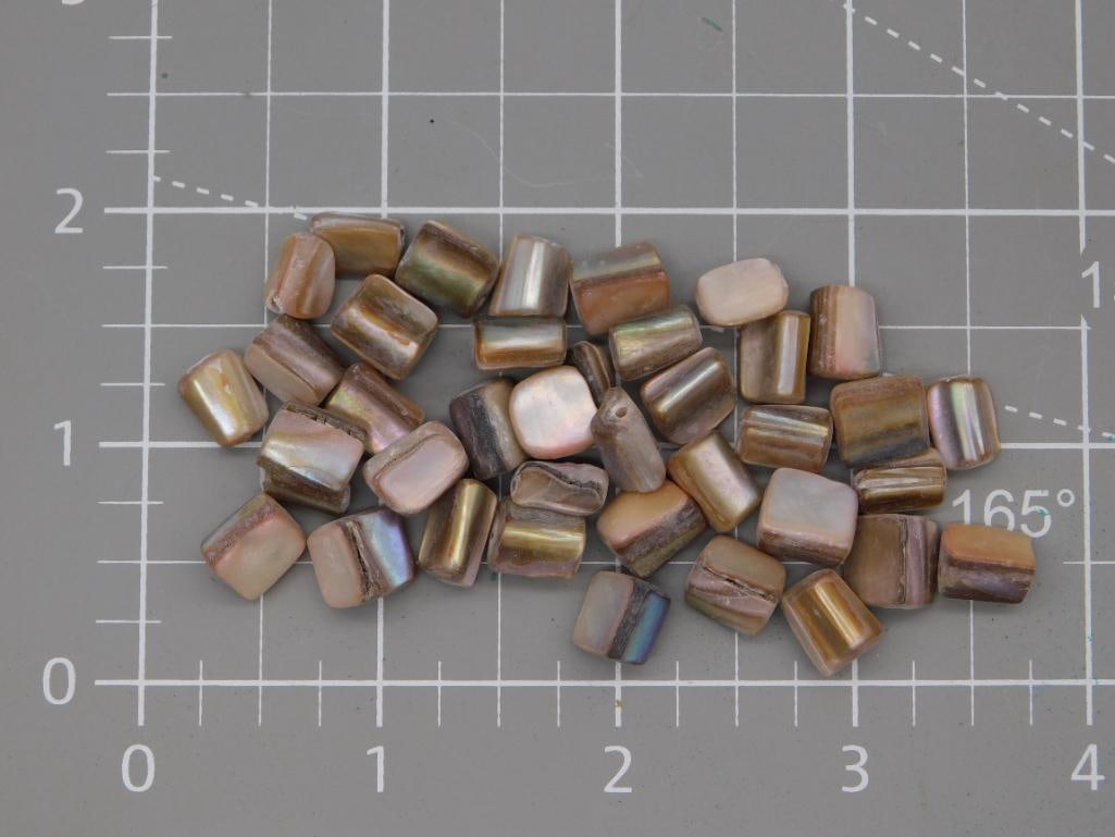 Iridescent Shell Bead Lot, 31 Grams - 3