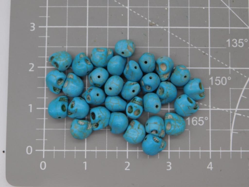 Turquoise Skull Bead Lot