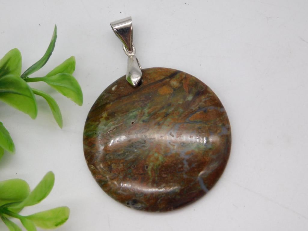 Jewelry - Sterling Silver Rhyolite Jasper Pendant (1 of 2)