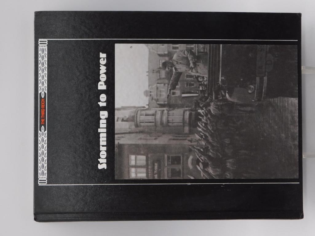 Book: Time-Life "Storming to Power" Nazi Rise History Hardcover: Hardcover volume from the Time-Life Books "Third Reich" series titled Storming to Power (1989), documenting Hitler's rise and the SA Storm Troopers, with color plates of SA uniforms, insignia, and bad