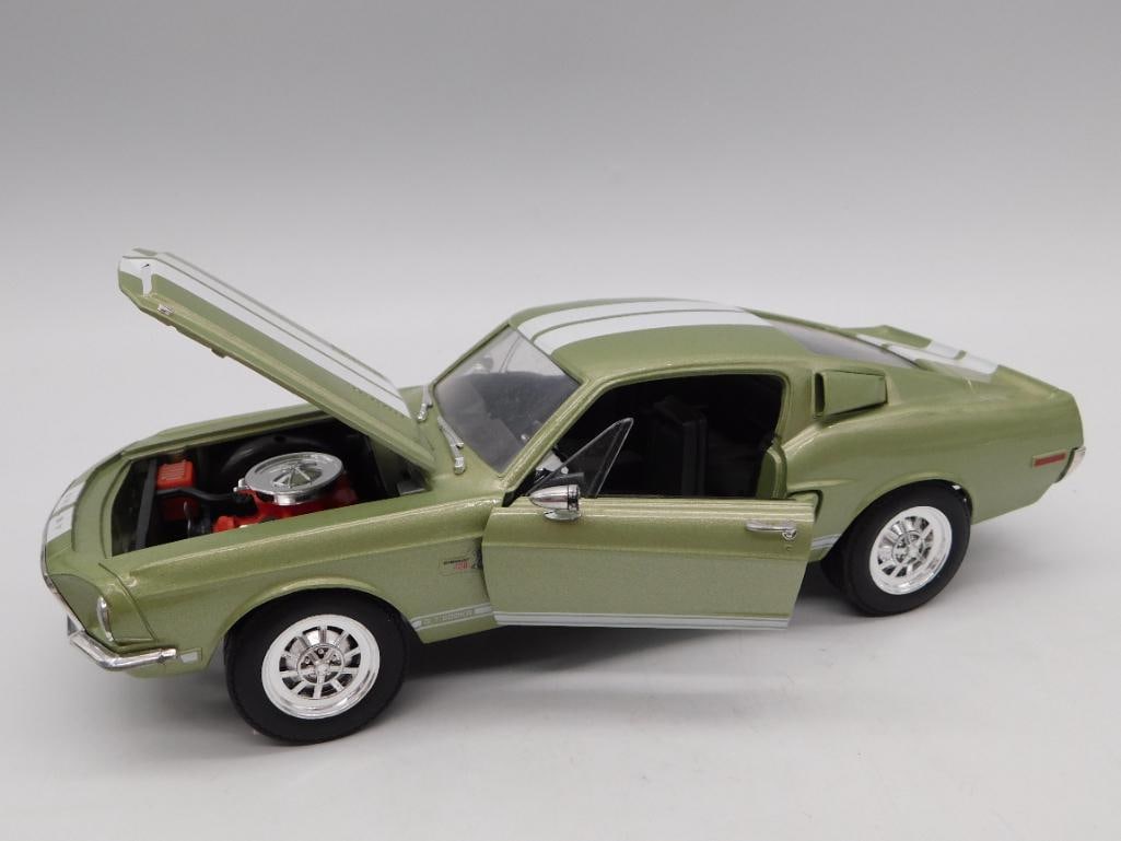 Diecast Model Car and Fossil: 1968 Shelby GT500 Replica with Fossilized Fish Jaw in Matrix (1 of 5)