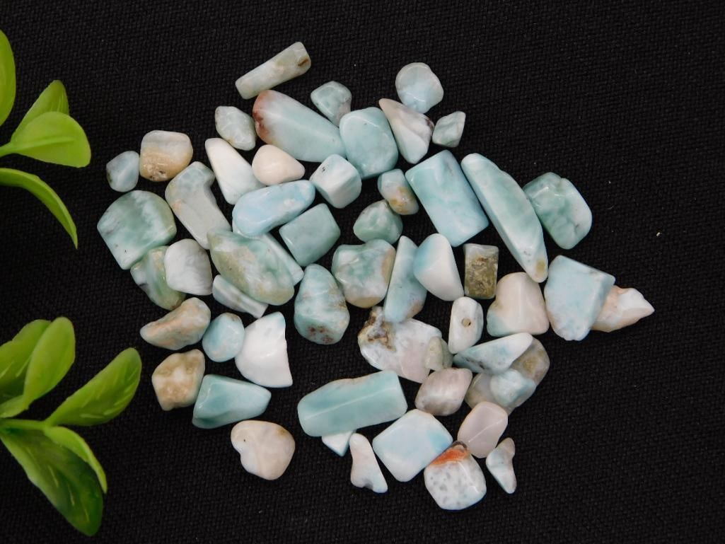 Larimar Tumbled Stone Lot - 12 Grams Blue Pectolite Chips (1 of 3)