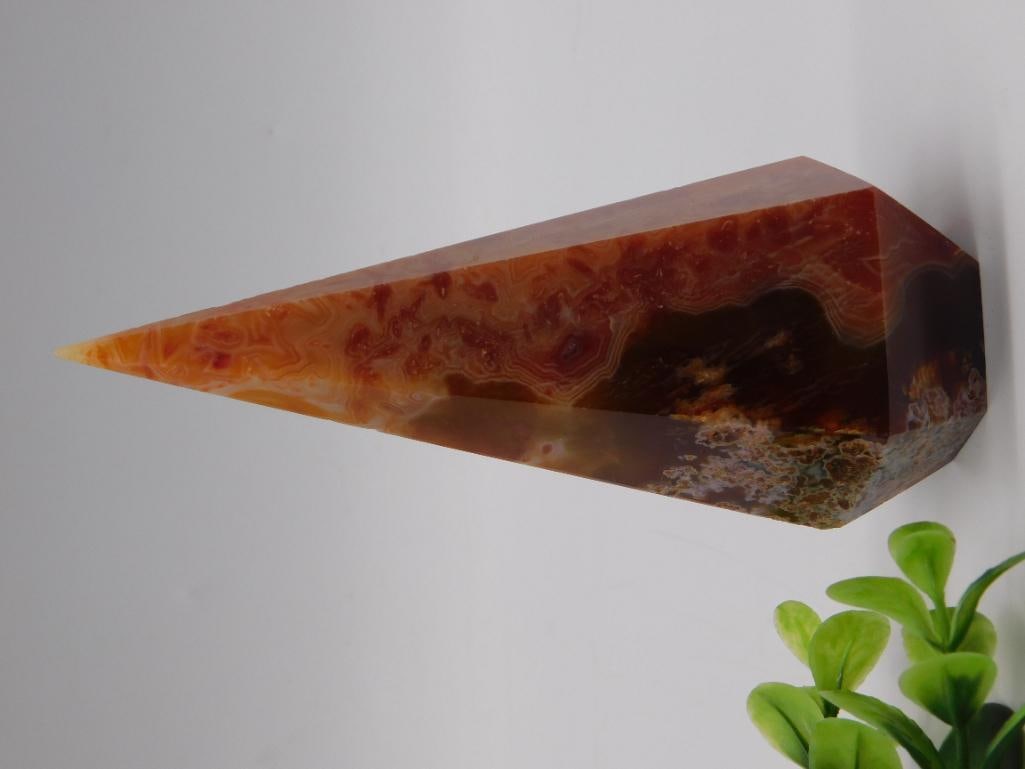 Agate Crystal Obelisk - Orange and Brown Banded Point (1 of 2)