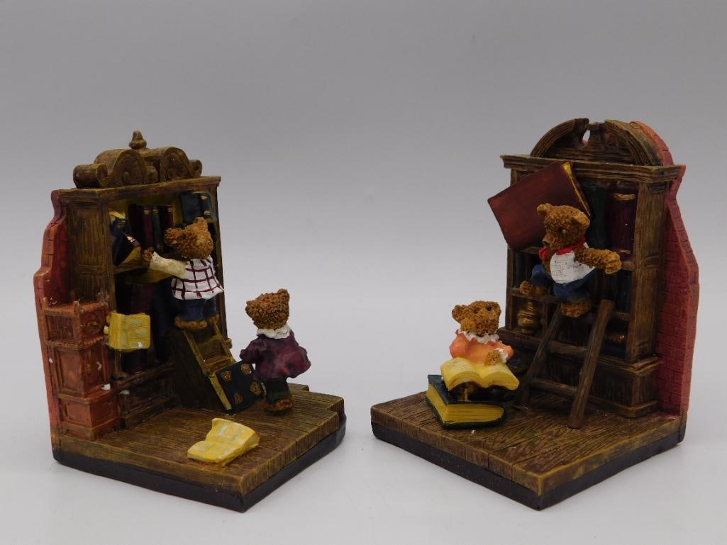 Boyds Bears "Bearliotheque" Resin Bear Bookends in Original Box (1 of 2)