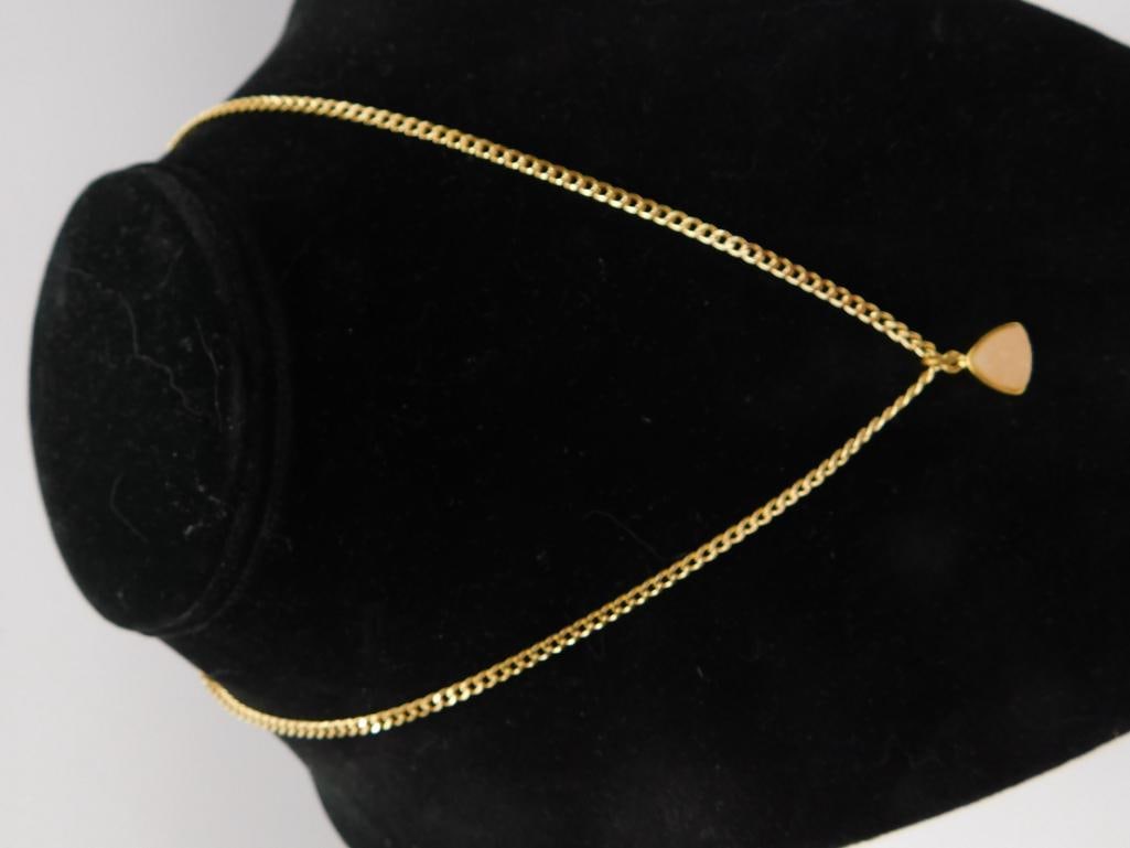 Gold-Tone Y-Necklace with Peach Druzy Trillion Pendant (1 of 3)