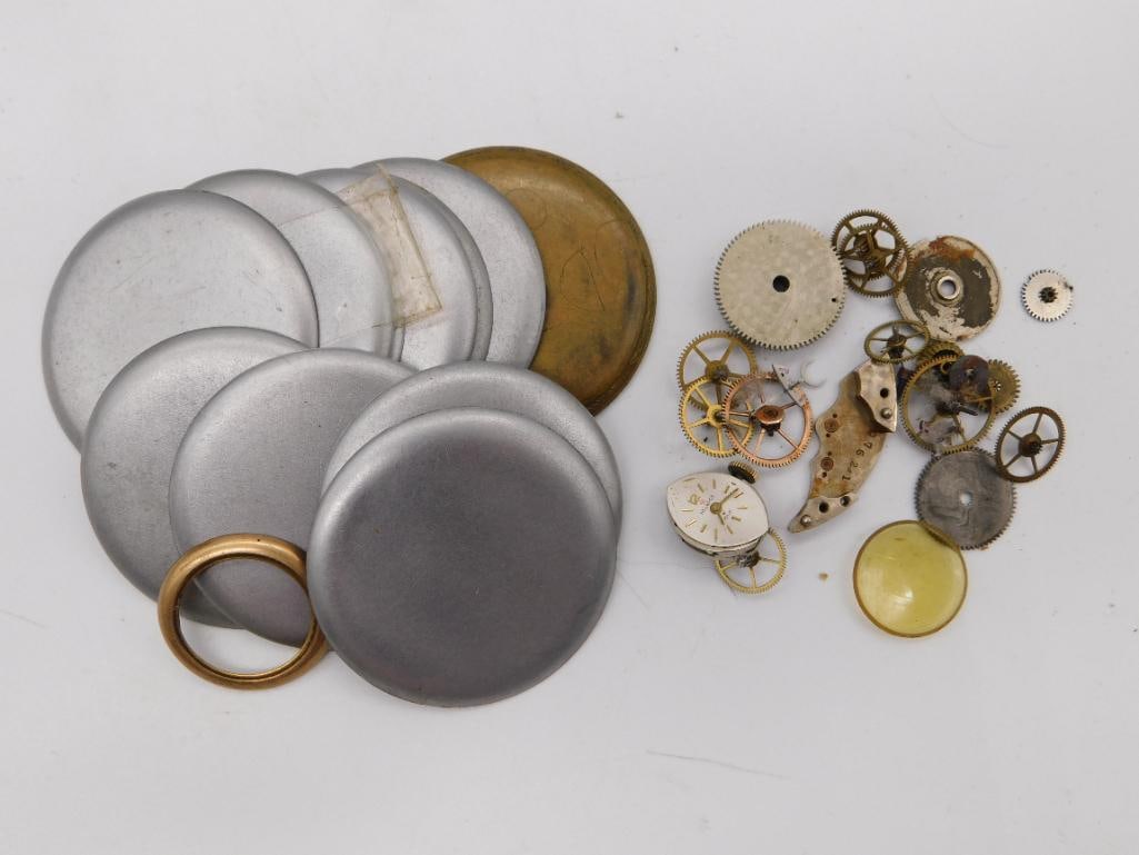 Antique - Watch Case Backs and Movement Gears, Mixed Lot (1 of 3)