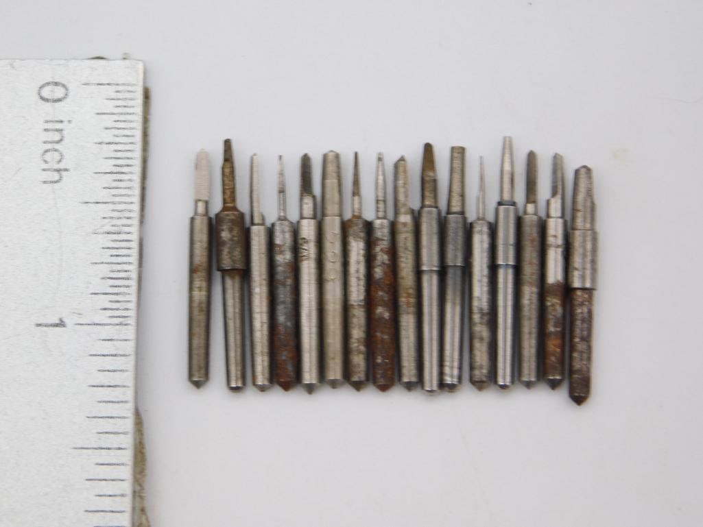 Watchmaker Graver Bit Set with Ruler for Scale - 2