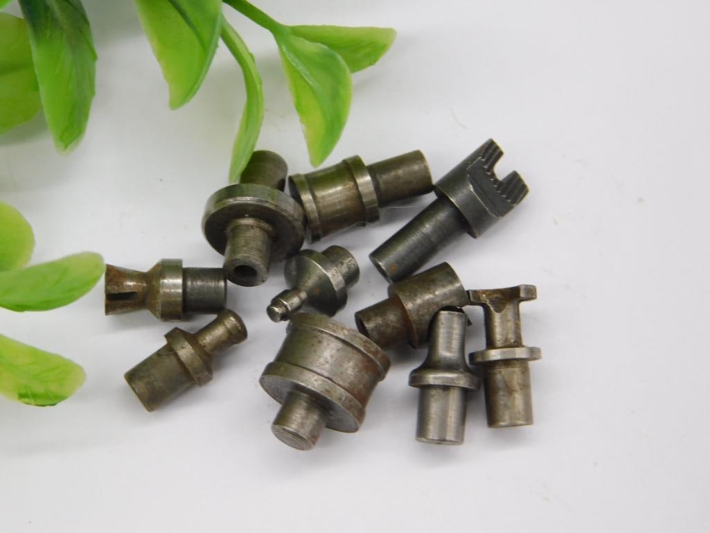 VINTAGE WATCHMAKER WATCHMAKING STUMP TOOLS 3034: Includes a mix of metal stump tools of varying shapes and sizes. Suitable for industrial applications or watchmaking projects requiring precision components. Made from durable metal materials for