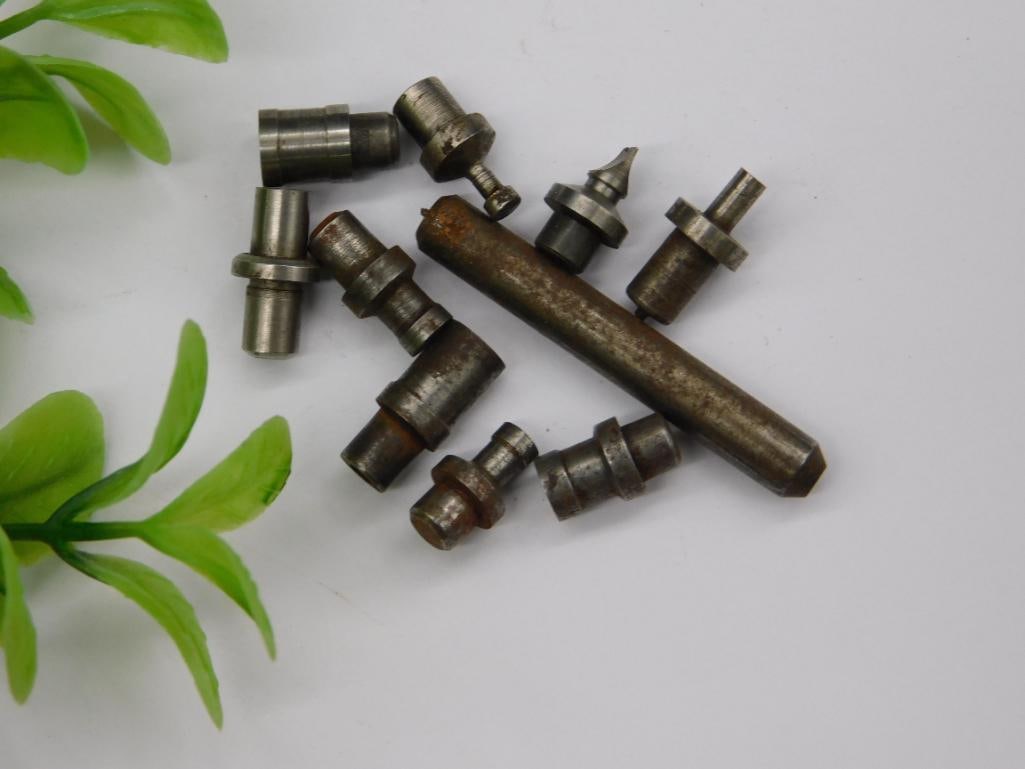 VINTAGE WATCHMAKER WATCHMAKING STUMP TOOLS 3158: Includes a mix of metal stump tools of varying shapes and sizes. Suitable for industrial applications or watchmaking projects requiring precision components. Made from durable metal materials for