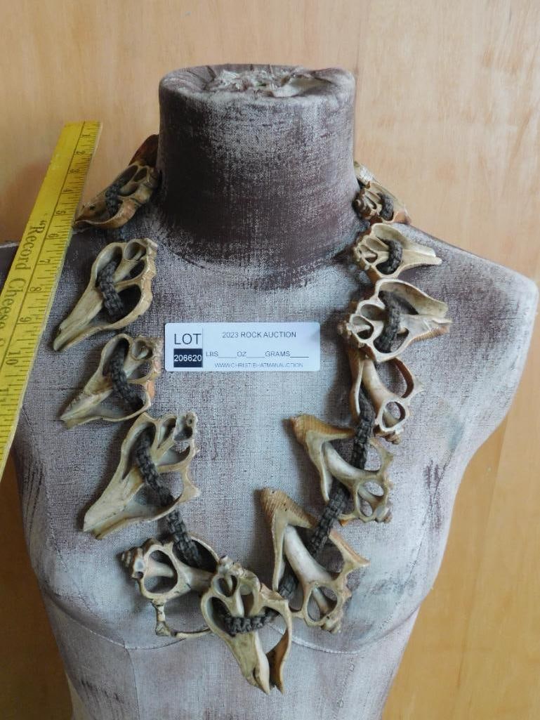 SLICED SHELL AFRICAN TRADE BEAD NECKLACE - 3