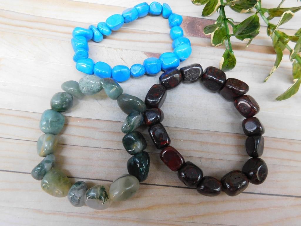 STONE BRACELETS ROCK STONE LAPIDARY SPECIMEN: STONE BRACELETS ROCK STONE LAPIDARY SPECIMEN