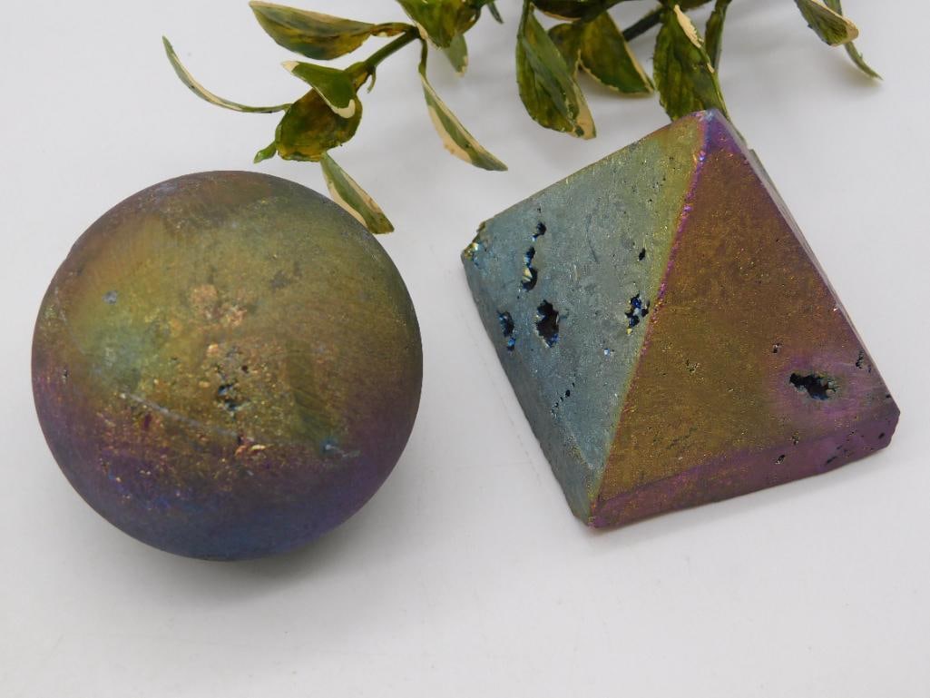 DRUZY TITANIUM ROCK STONE LAPIDARY SPECIMEN: DRUZY TITANIUM ROCK STONE LAPIDARY SPECIMEN