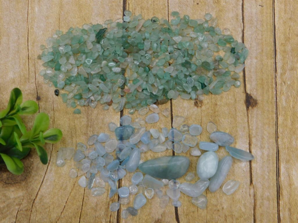 AVENTURINE AND AQUAMARINE ROCK STONE LAPIDARY SPECIMEN: Discover an extraordinary collection of natural wonders and estate treasures in Hatman's Auctions' Treasures of the Earth Online Auction! Browse turquoise, agate, jasper, petrified wood, quartz