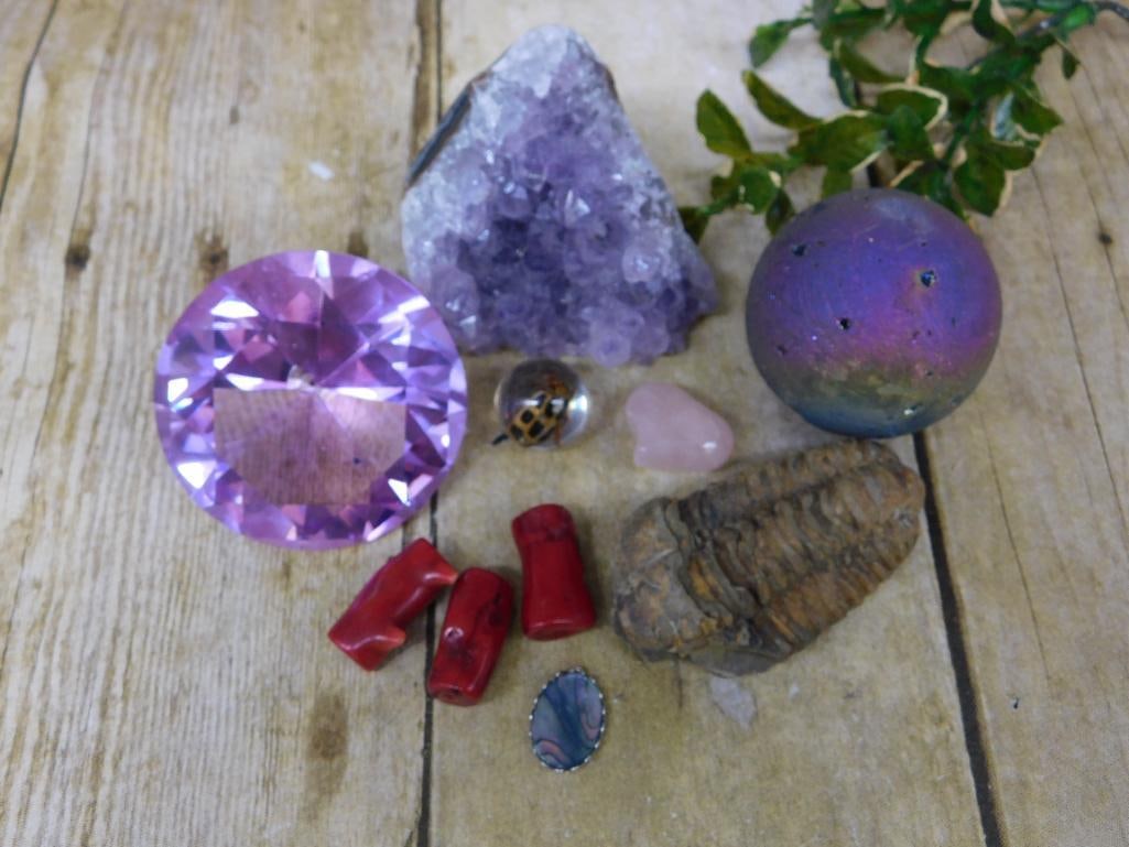 MIXED LOT ROCK STONE LAPIDARY SPECIMEN: Discover an extraordinary collection of natural wonders and estate treasures in Hatman's Auctions' Treasures of the Earth Online Auction! Browse turquoise, agate, jasper, petrified wood, quartz