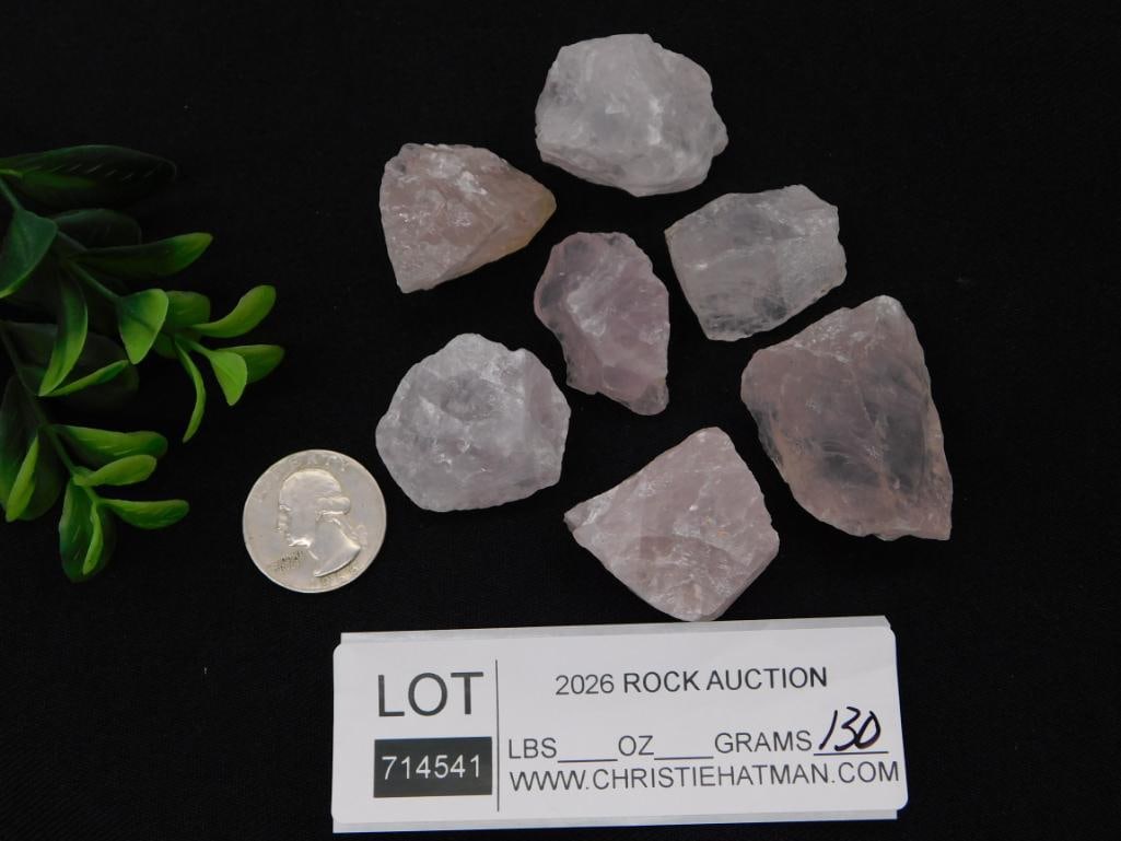 Rose Quartz Rough Specimen Lot - 2
