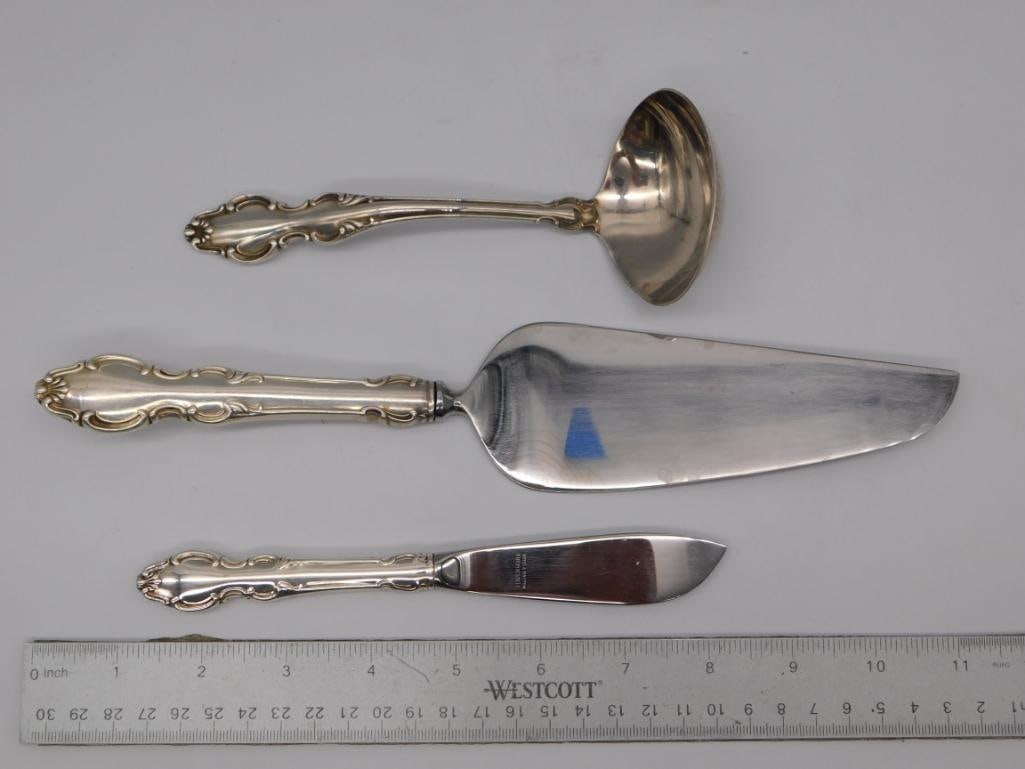 Silver Serving Set Ladle Cake Server Butter Knife - 3
