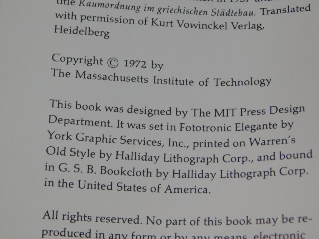 Architectural Space in Ancient Greece Book by Doxiades (1 of 6)