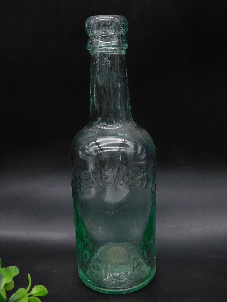 RARE BLOB TOP GREEN GLASS BOTTLE VINTAGE ANTIQUE (1 of 3)
