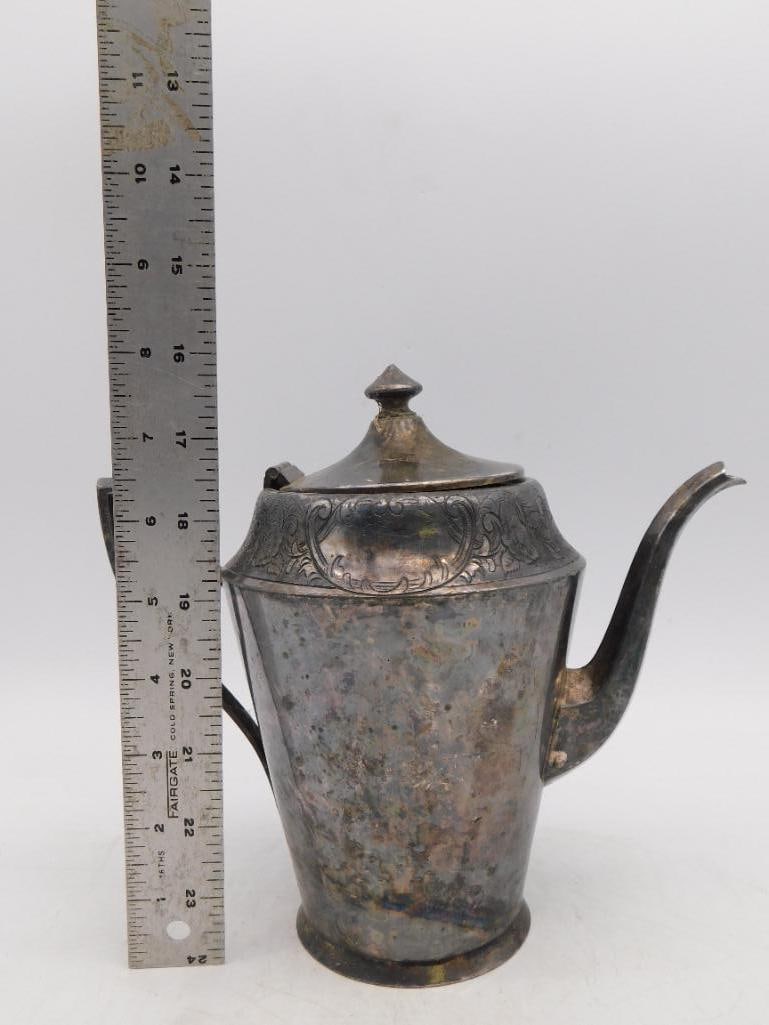 SILVER-PLATED TEAPOT ART DECO SCROLL DESIGN - 4