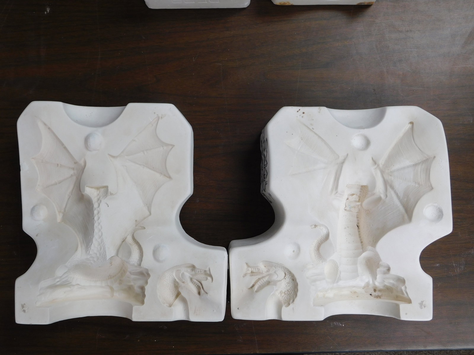 Antique — Doc Holliday Small Grand Dragon 1969 Ceramic Casting Mold Two-Piece Plaster (1 of 4)