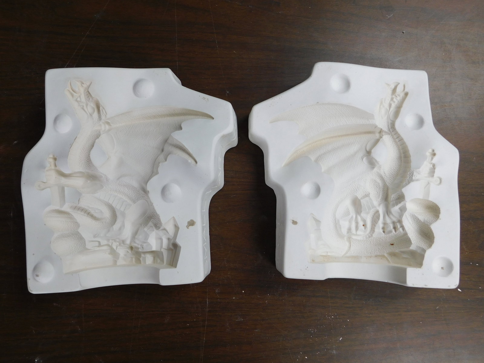 Antique — Doc Holliday Small Warlord Dragon Ceramic Casting Mold Two-Piece Plaster 1999 (1 of 5)