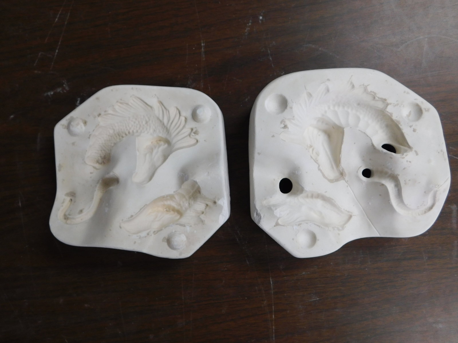 Antique — Doc Holliday 2-Headed Dragon Heads Tail Ceramic Casting Mold Two-Piece Plaster (1 of 5)
