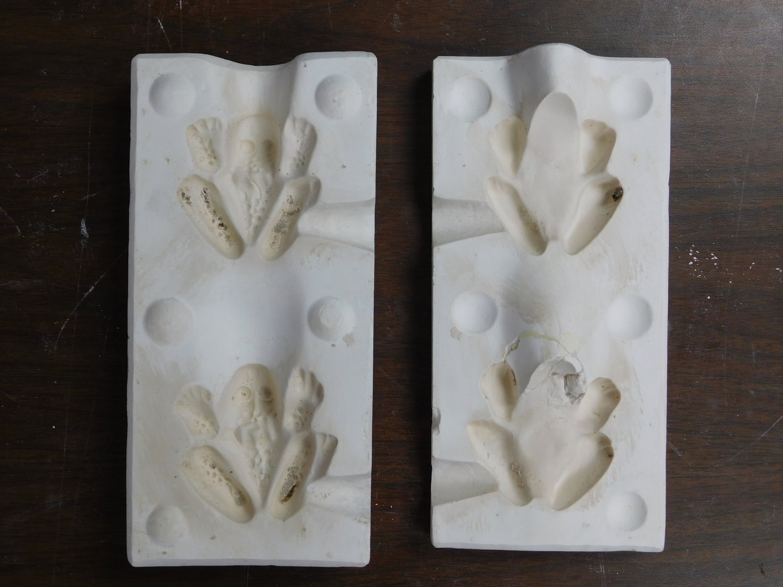 Antique — Plaster Ceramic Casting Mold Set Frogs No 3 Double Frog Design: Antique — Plaster Ceramic Casting Mold Set Frogs No 3 Double Frog Design