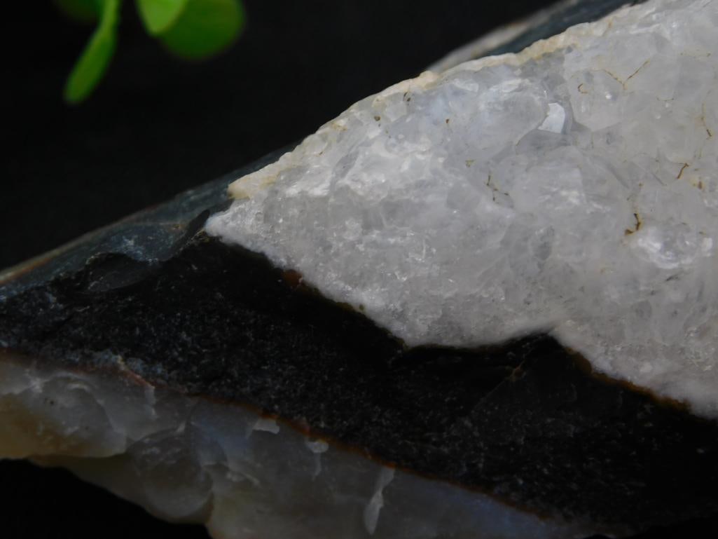 Natural Agate Geode with White Quartz Crystal Interior - 2