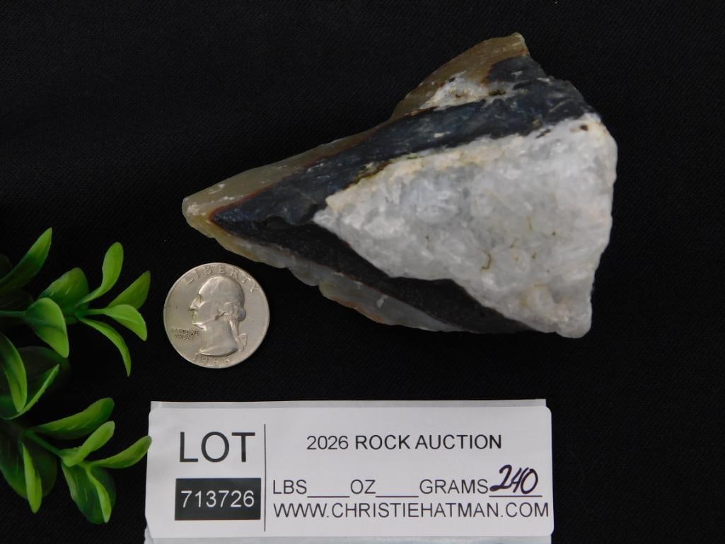 Natural Agate Geode with White Quartz Crystal Interior - 3