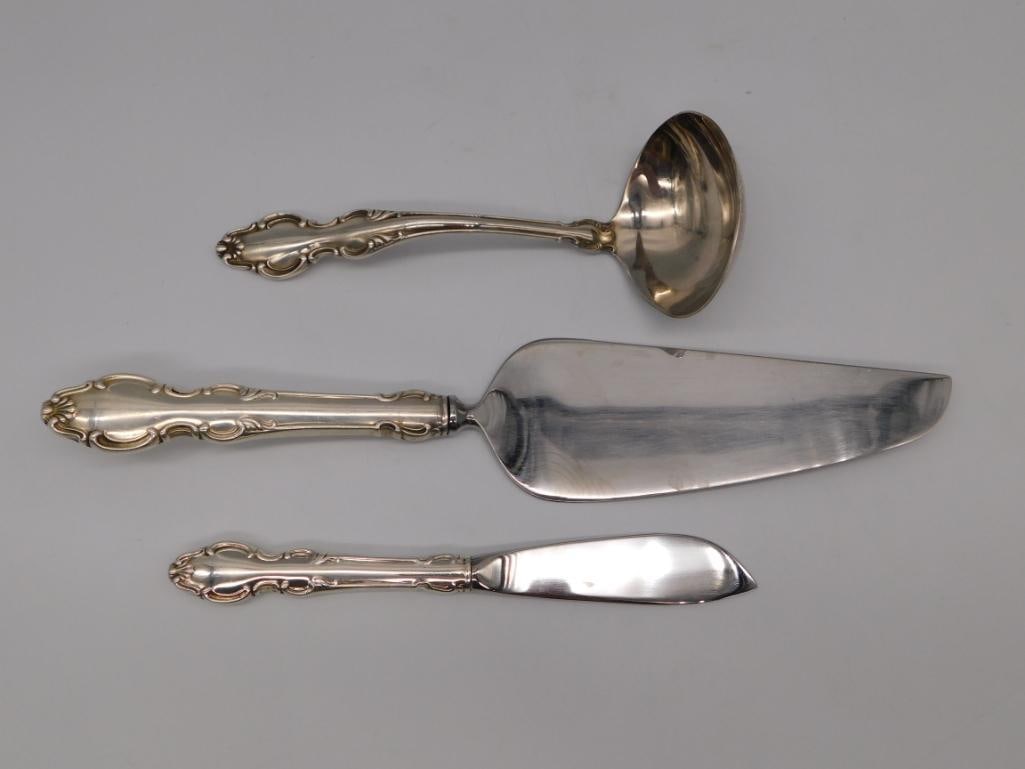 Silver Serving Set - Ladle, Cake Server, Butter Knife (1 of 3)