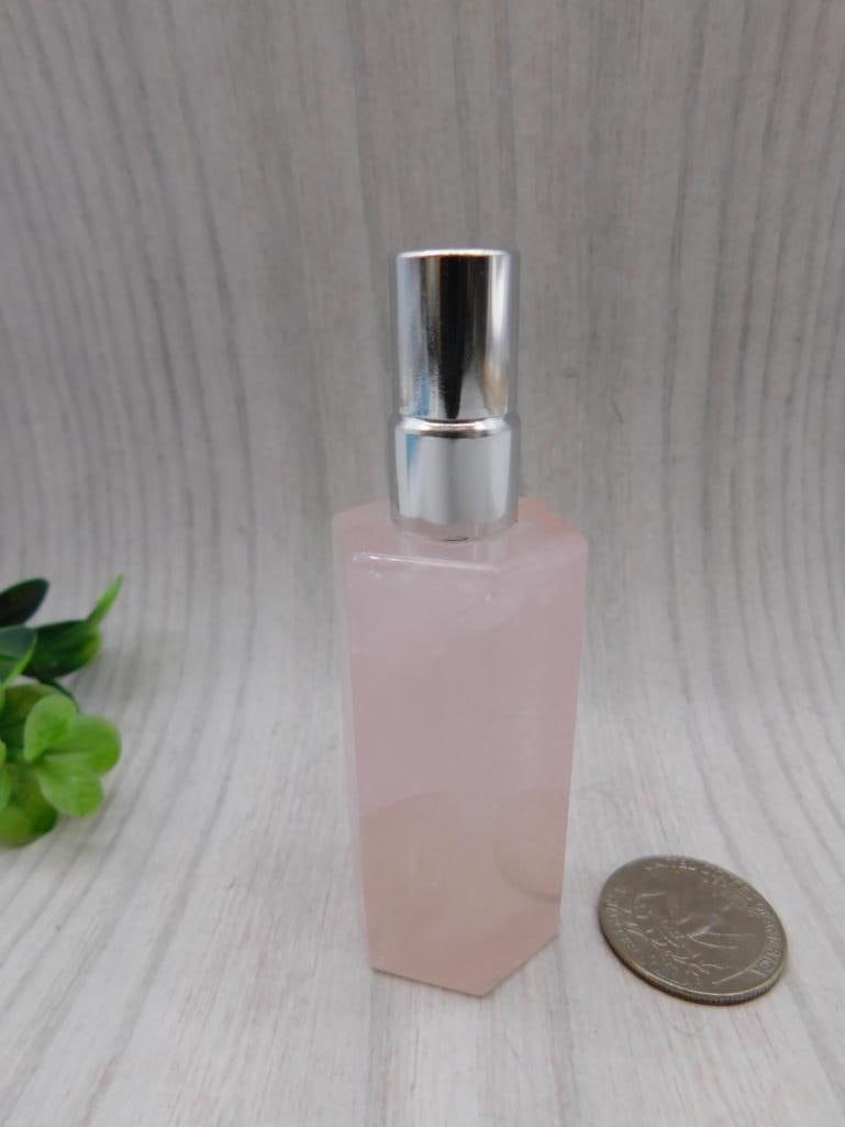 Carved Rose Quartz Perfume Bottle - 2