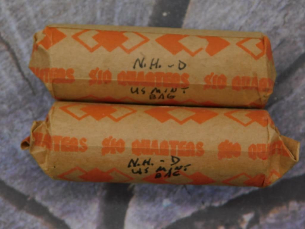 New Hampshire Statehood Quarter Roll Pair - $10 US Mint Bag Coin Rolls: New Hampshire Statehood Quarter Roll Pair - $10 US Mint Bag Coin Rolls